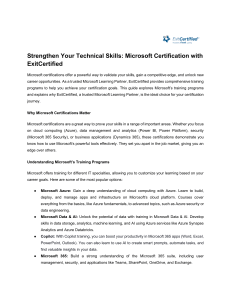 Strengthen Your Technical Skills Microsoft Certification with ExitCertified