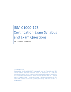 IBM C1000-175 Certification Exam Syllabus and Exam Questions