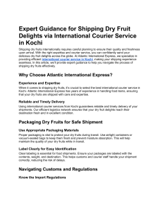 Expert Guidance for Shipping Dry Fruit Delights via International Courier Service 