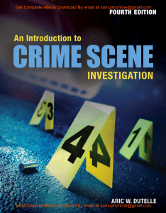 eBook An Introduction to Crime Scene Investigation 4th Edition Aric W. Dutelle