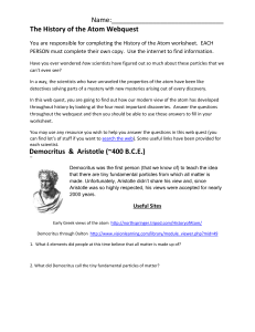 History of the Atom Webquest Worksheet