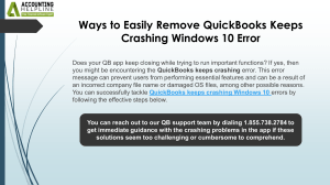 How to prevent QuickBooks Keeps Crashing Windows 10