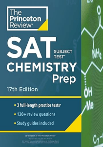 BEST BOOK Princeton Review SAT Subject Test Chemistry Prep 17th Edition 3 Practice Tests  