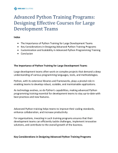 Advanced Python Training Programs Designing Effective Courses for Large Development Teams