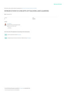 ARTICLE THE CONCEPTS OF TEACHING AND LEARNING