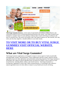 Vital Surge Gummies (IMPORTANT WARNING!!) Does It no Any Trick?