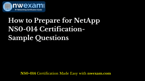 How to Prepare for NetApp NS0-014 Certification- Sample Questions