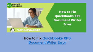 Fixing QuickBooks XPS Document Writer Error for Seamless Printing