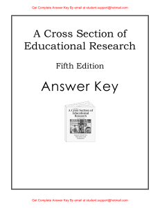 Answer Key For A Cross Section of Educational Research Journal Arti