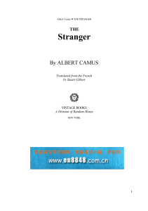 The Stranger by Albert Camus - Novel Excerpt