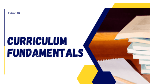 Curriculum Fundamentals