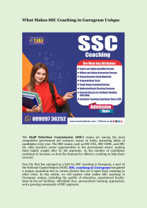 What Makes SSC Coaching in Gurugram Unique