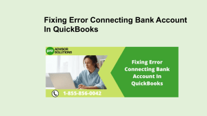 Troubleshooting Error Connecting Bank Account In QuickBooks