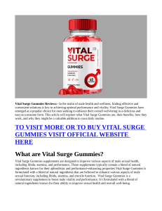 Vital Surge ("TESTO") Gummies Reviews ["COST UPDATE"] Better Than others in!!