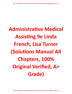 Solution Manual for Administrative Medical Assisting 9e Linda French, Lisa Turner