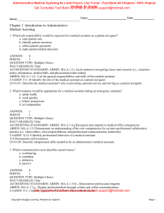 Test Bank for Administrative Medical Assisting 9e Linda French, Lisa Turner