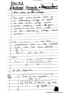 Electrical Circuits RMS Value Lecture Notes