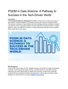 PGDM in Data Science  A Pathway to Success in the Tech-Driven World