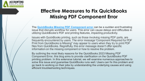 Essential fixes for QuickBooks Missing PDF Component Issue