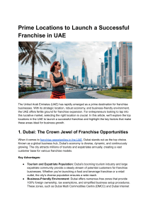 Prime Locations to Launch a Successful Franchise in UAE