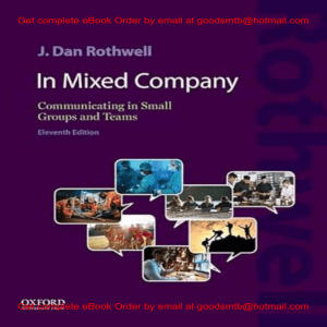 eBook (EPUB) In Mixed Company Communicating in Small Groups and Teams 11e Dan Rothwell