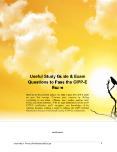 Useful Study Guide & Exam Questions to Pass the CIPP-E Exam