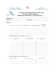 Pure Mathematics Worksheet: Functions, Equations, Trigonometry