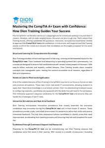 Mastering the CompTIA A+ Exam with Confidence How Dion Training Guides Your Success