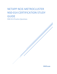 NetApp NCIE-MetroCluster NS0-014 Certification Study Guide