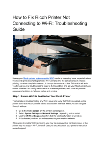 How to Fix Ricoh Printer Not Connecting to Wi-Fi