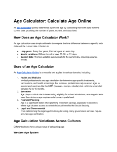 Age Calculator  Calculate Age Online 