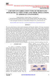 Micro/Nano Hierarchical Structures in Aerospace Engineering