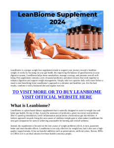 LeanBiome Is It A TRULY & UNEXPECTED