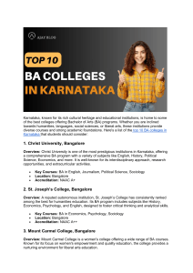 Top BA Colleges in Karnataka You Should Know About