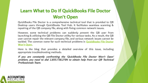 Expert solutions for QuickBooks File Doctor Won't Open