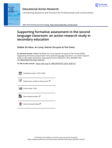 Formative Assessment in Second Language Education: Action Research