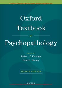 EBook For  Oxford Textbook of Psychopathology 1st Edition By Robert  Krueger , Paul Blaney