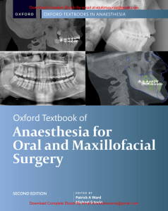 EBook For  Oxford Textbook of Anaesthesia for Oral and Maxillofacial Surgery, 2nd Edition By Patrick  Ward , Michael  Irwin