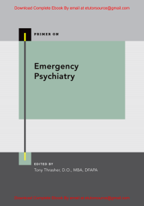 EBook For  Emergency Psychiatry 1st Edition By Tony Thrasher