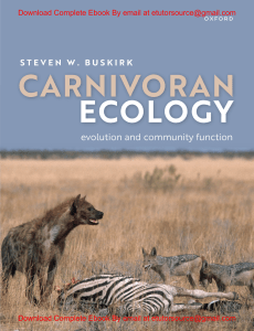 EBook For  Carnivoran Ecology The Evolution and Function of Communities 1st Edition By Steven  Buskirk