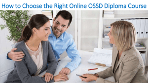 Choose the Right Online OSSD Diploma Course