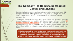 Simple steps to fix This Company File Needs To Be Updated