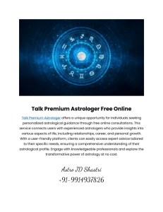 Talk Premium Astrologer Free Online