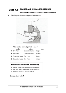 Plant & Animal Structures Test