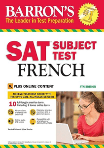 PDF SAT Subject Test French with Online Tests