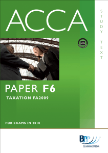 ACCA F6 Taxation UK Textbook FA 2009