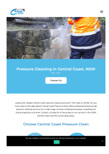 High Pressure Cleaning Central Coast