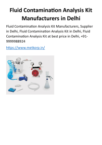 Fluid Contamination Analysis Kit Manufacturers in Delhi