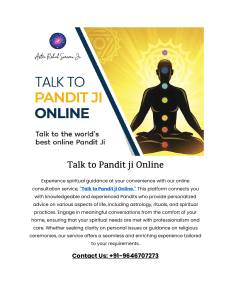 Talk to Pandit ji Online