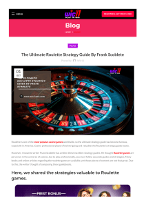 The Ultimate Roulette Strategy Guide By Frank Scoblete